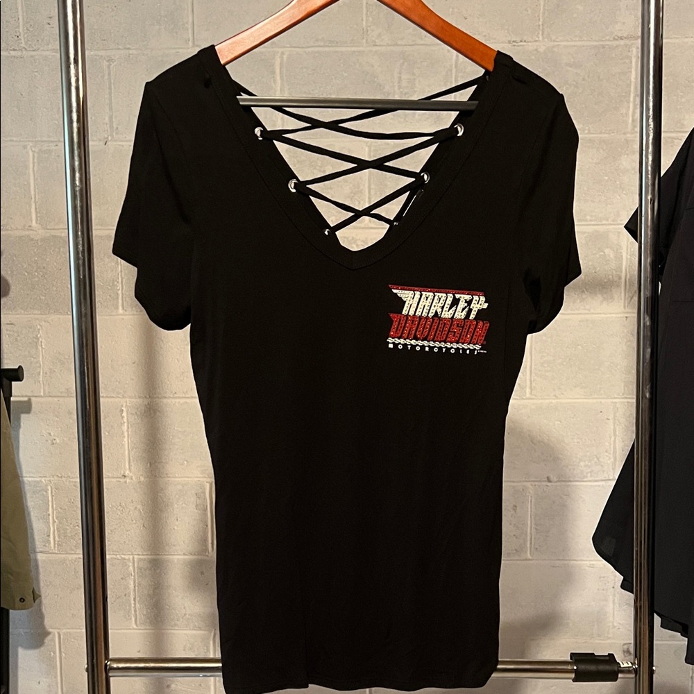 Harley-Davidson Black Crisscross Women's Tee